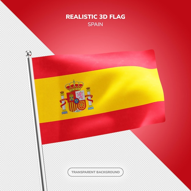 psd spain realistic 3d flag render