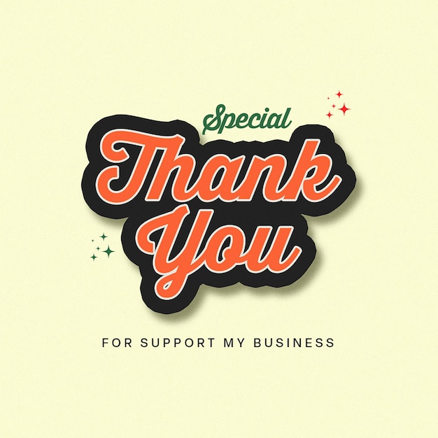 PSD psd special thank you on cream background instagram post template