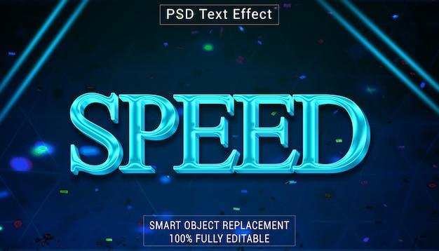 Effetto di stile di testo del logo psd speed