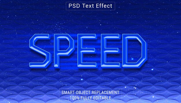 PSD effetto di stile di testo del logo psd speed