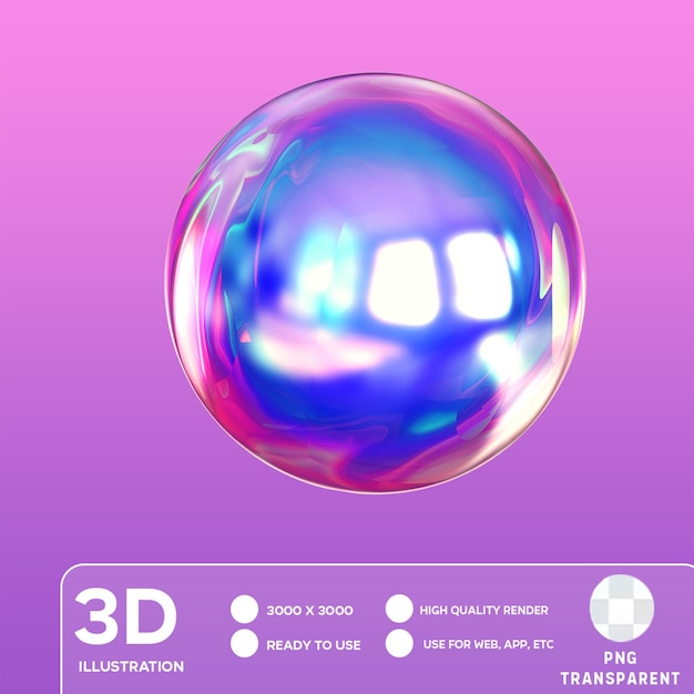 Illustrazione 3d della sfera psd