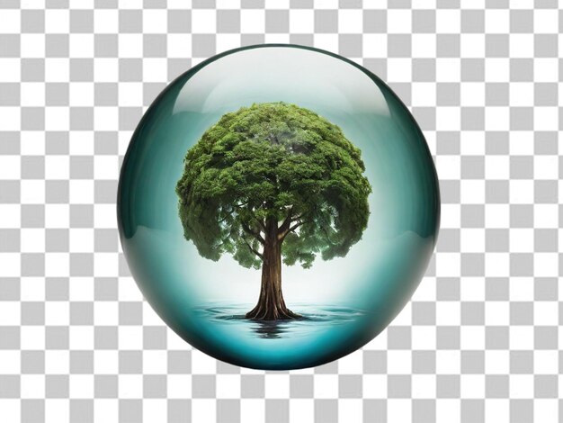 PSD psd of a sphere with a tree in the middle and the word