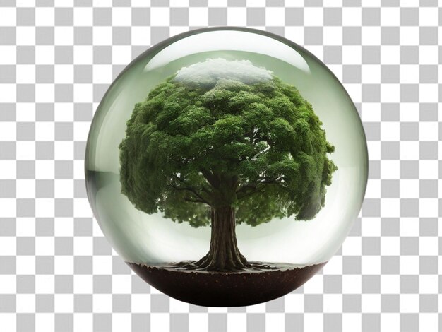 PSD psd of a sphere with a tree in the middle and the word