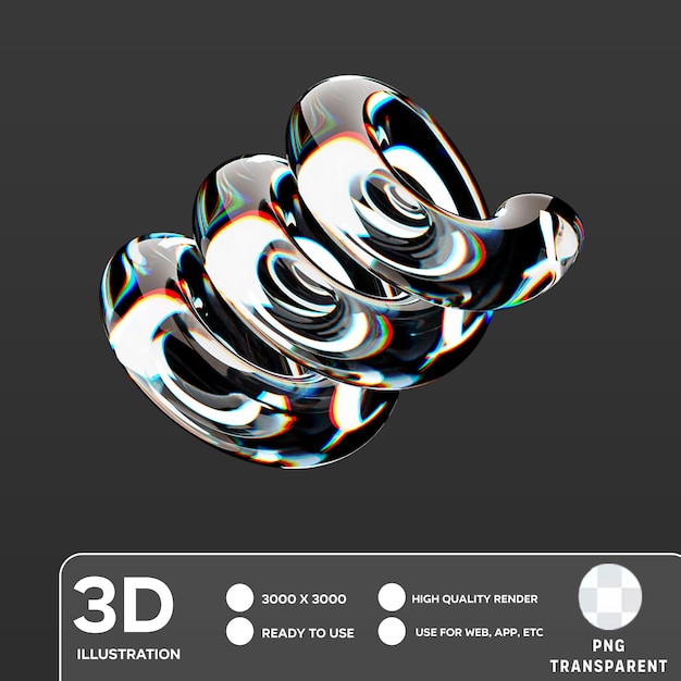 PSD psd spiral glass spectrum 3d ilustracja