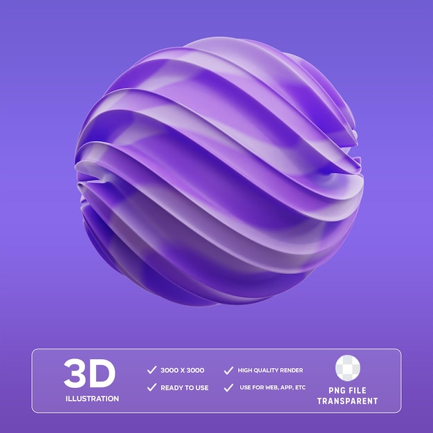 PSD スパイラルグラディエント 紫 抽象形 3D イラスト