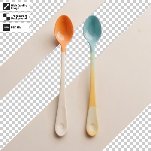 Psd spoon kitchenware cooking objects on transparent background with editable mask layer