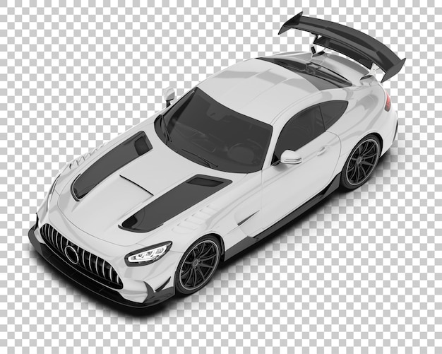 Psd sport car mockup isolated on transparent background 3d rendering illustration