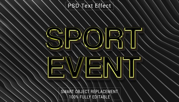 PSD psd sport event 로고 텍스트 스타일 효과
