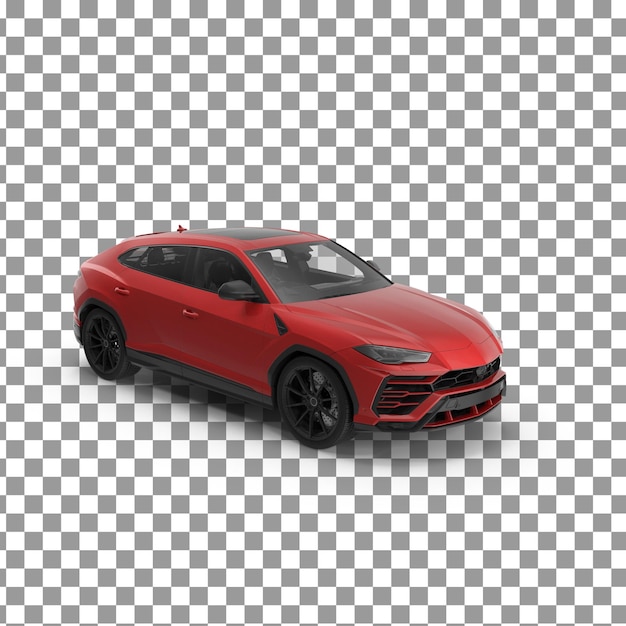 Psd sports car 3d on isolated and transparent background