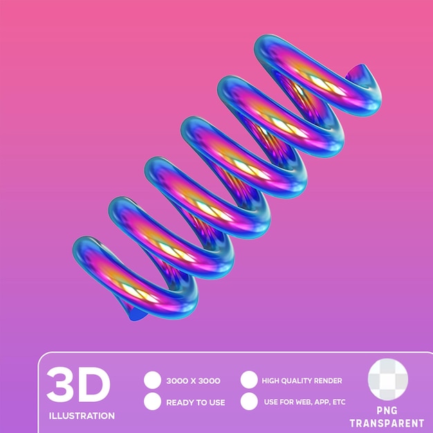 PSD スプリング 3D イラスト