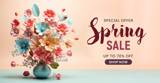 Psd spring poster banner discount sale