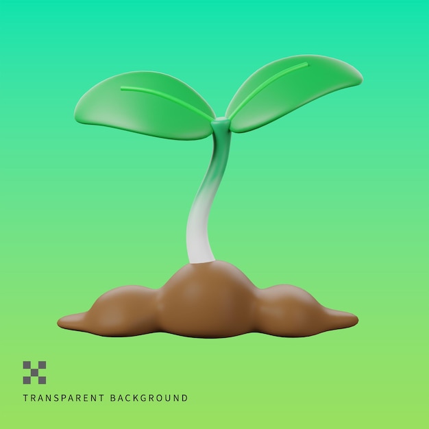 PSD psd sprout 3d illustration