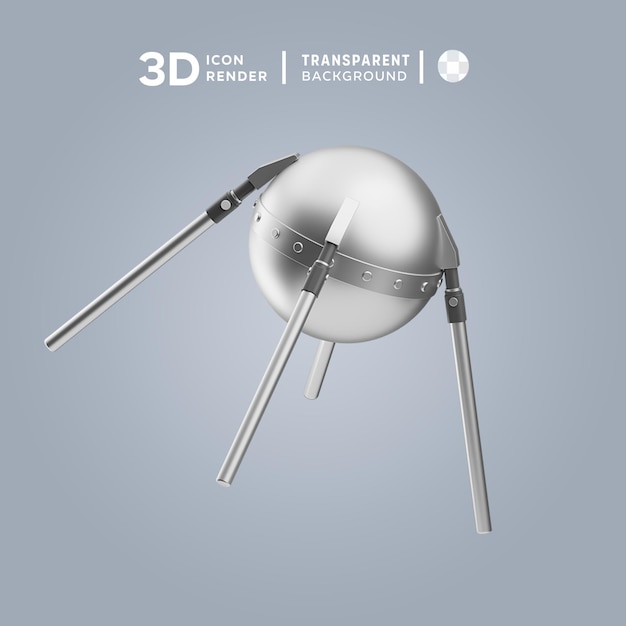 PSD psd sputnik 3d 일러스트레이션