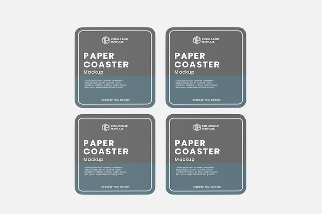 Psd square beer coaster mockup