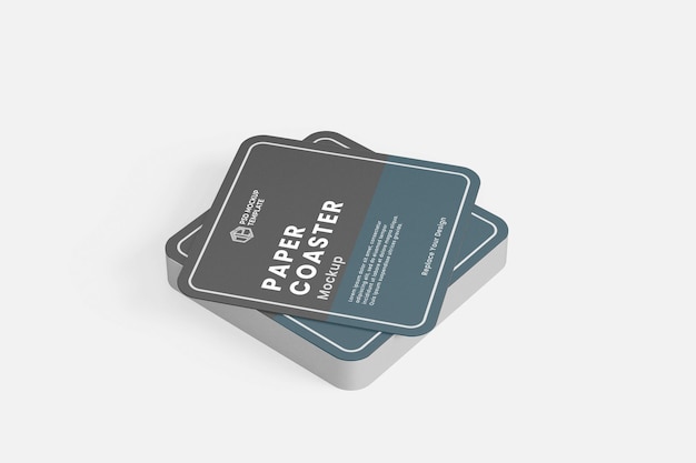PSD square beer coaster mockup