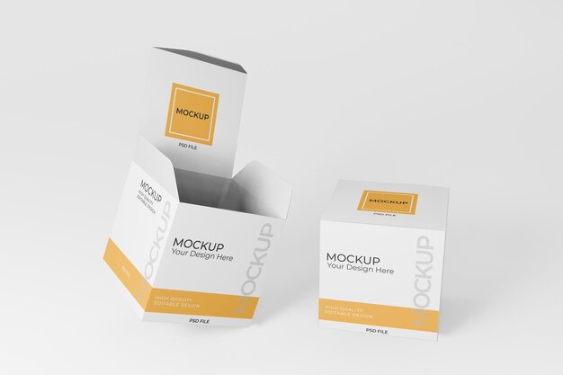 PSD Square box mockup cosmetic packaging mockup design