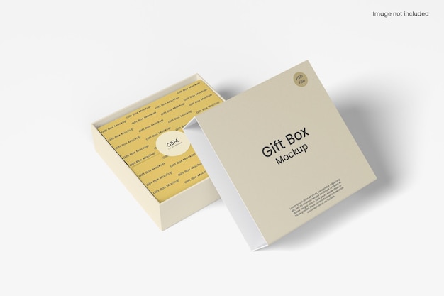 PSD psd square gift box mockup