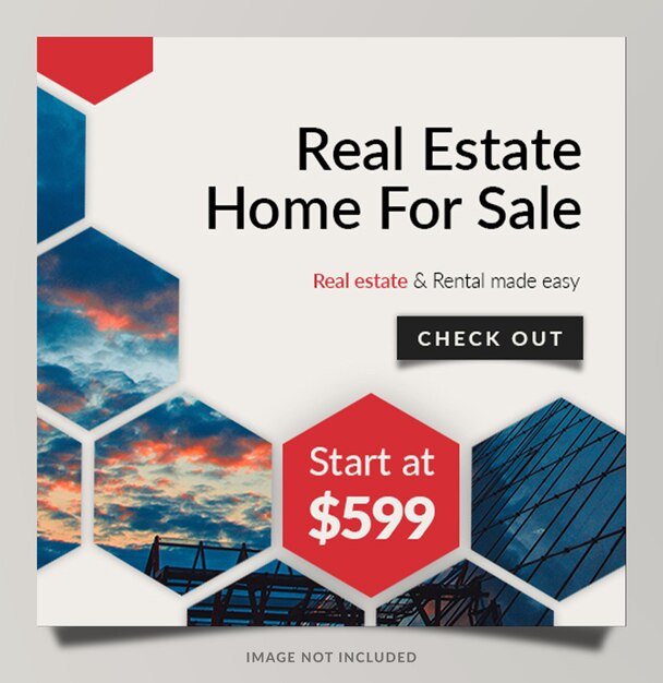 PSD psd square size real estate banner post design for social media