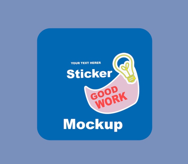 Psd square sticker for mockup