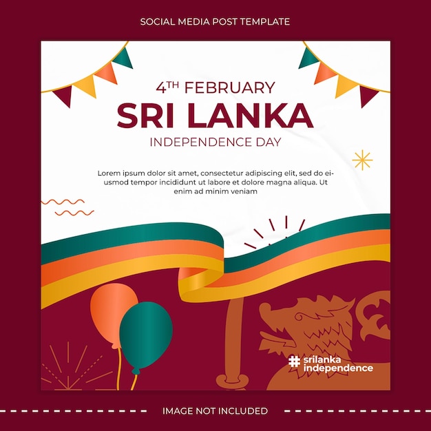 PSD psd sri lanka independence day social media post template