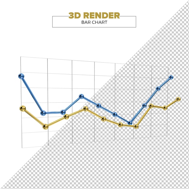 PSD psd staafdiagram 3d render op transparante achtergrond