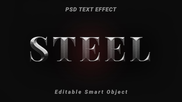 PSD-staalteksteffect en zwarte achtergrond