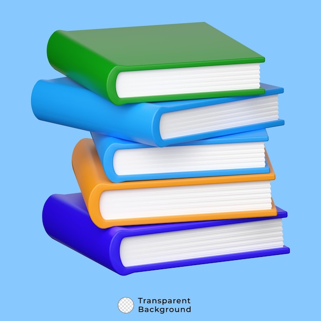 PSD stack of books 3d illustration