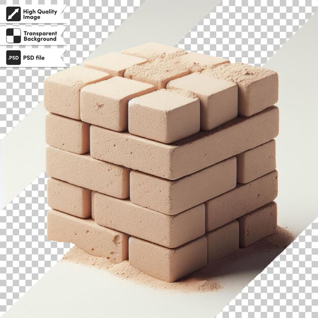 PSD psd stack of bricks on transparent background with editable mask layer