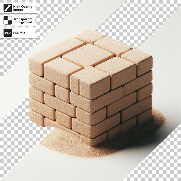 PSD psd stack of bricks on transparent background with editable mask layer