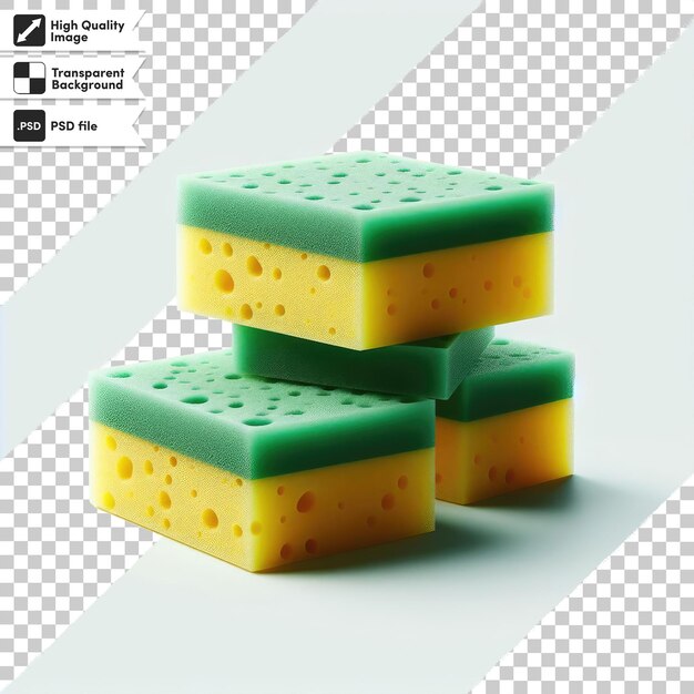 PSD psd stack of colorful sponges on transparent background