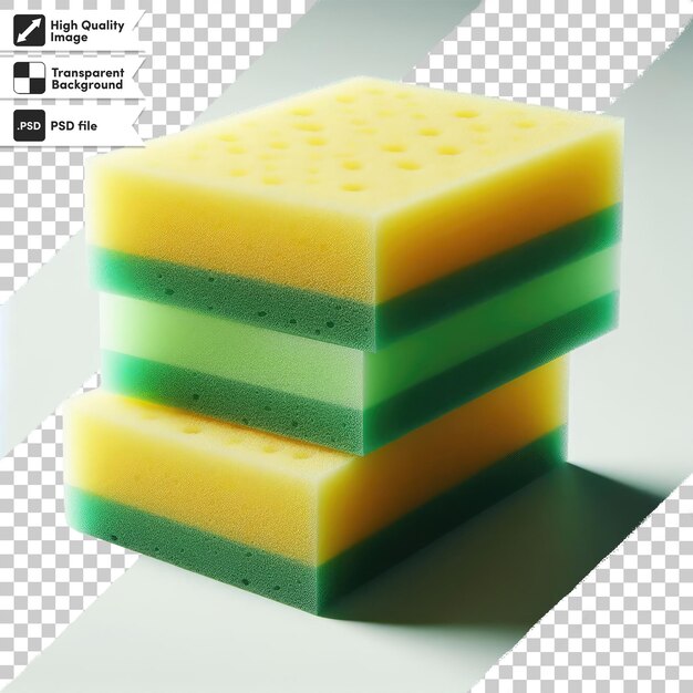 Psd stack of colorful sponges on transparent background