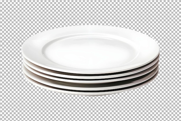 PSD psd stack_of_white_dinner_plates izolowane na przezroczystym tle obiekt png