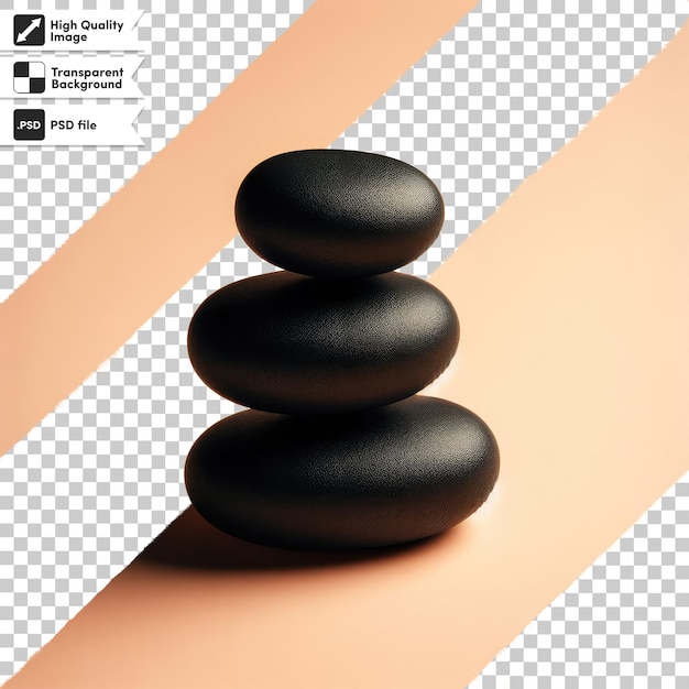 PSD psd stack of zen stones on transparent background