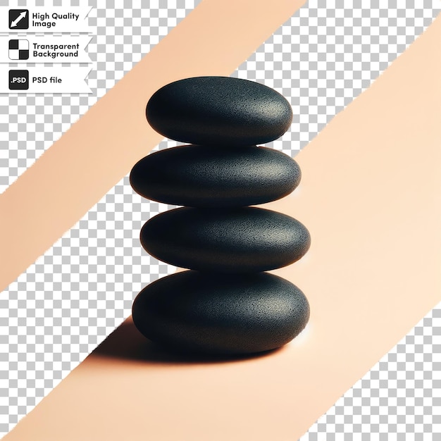 PSD psd stack of zen stones on transparent background