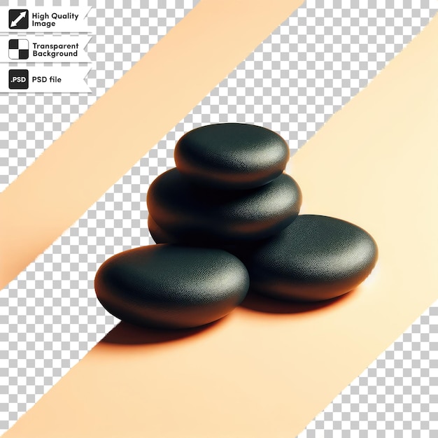 Psd stack of zen stones on transparent background