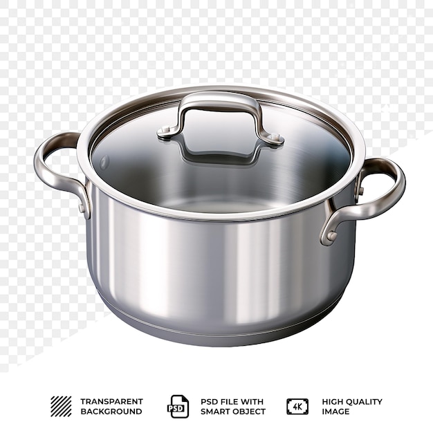 PSD psd stainless pan isolated on transparent background