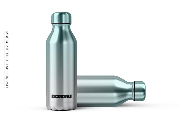 psd stainless steel water bottle mockup