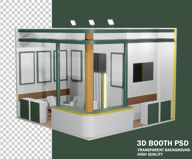 PSD stand tentoonstelling in 3D rendering geïsoleerd