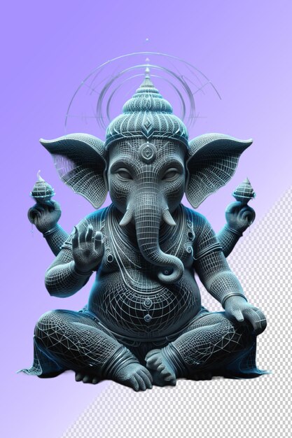 PSD psd standbeeld van een ganesha geïsoleerd op een doorzichtige achtergrond