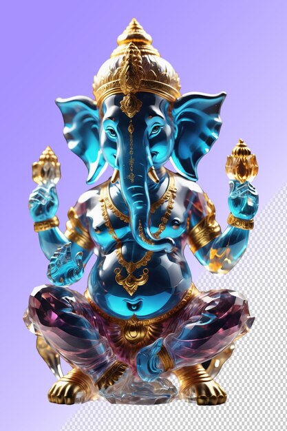 PSD psd standbeeld van een ganesha geïsoleerd op een doorzichtige achtergrond