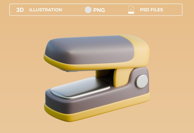PSD 스테이플 3D 일러스트레이션