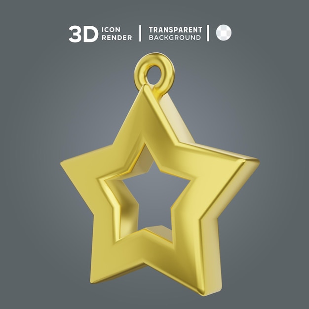 Psd star element ramadhan 3d illustration