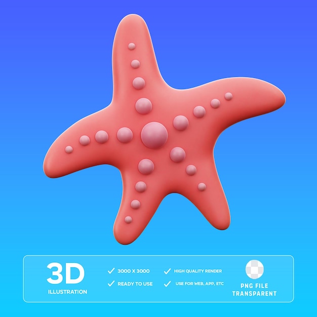 PSD Star Fish 3D Illustration