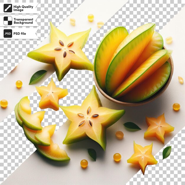 PSD psd starfruits on transparent background with editable mask layer