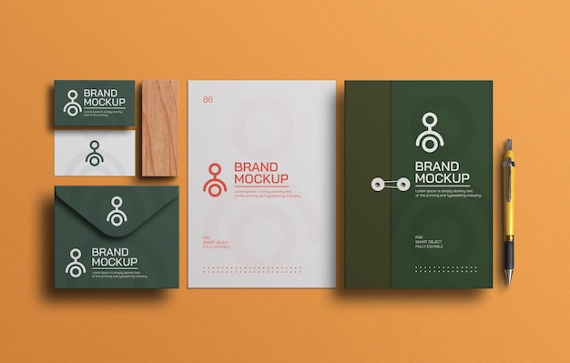 PSD psd stationary scene mockup editable