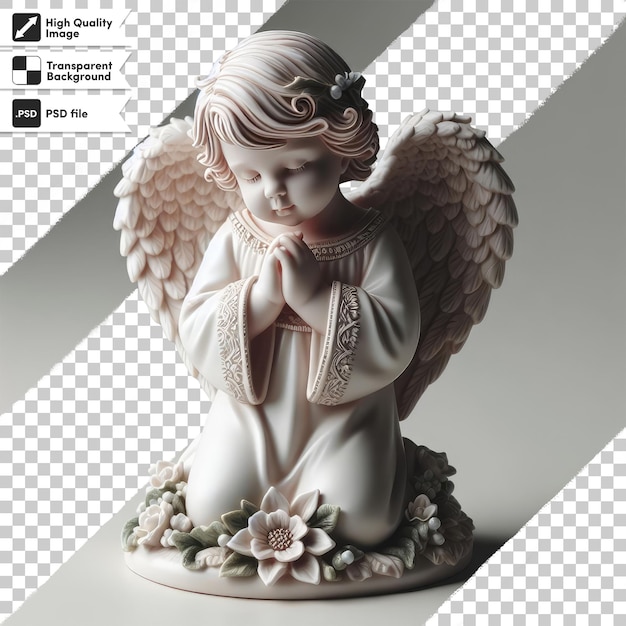 Psd statue of a angel on transparent background