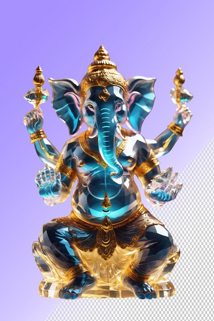 Psd statue of an ganesha isolated on a transparent background