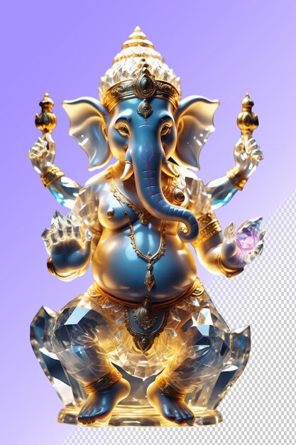 Psd statue of an ganesha isolated on a transparent background