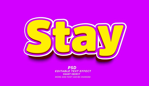 Psd stay 3d editable text effect