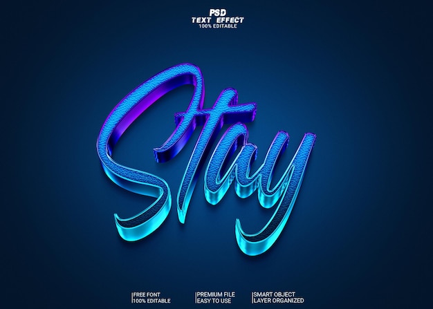 Psd stay 3d editable text effect